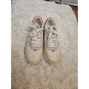 Madewell Unisex MWL Leather Sneakers White‎ Red Blue Size 8.5 /7  W/M